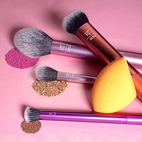 Real Techniques Makeup Brush Set with Blender Sponge-Set Of 5 Real Techniques Makeup Brush Set with Blender Sponge-Set Of 5